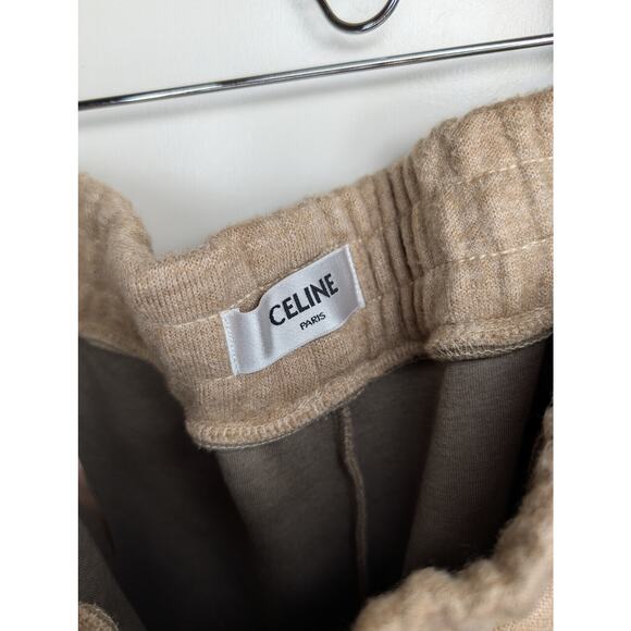 Celine Paris Tan Wool Blend Drawstring Joggers Short Petite - Picture 4 of 8